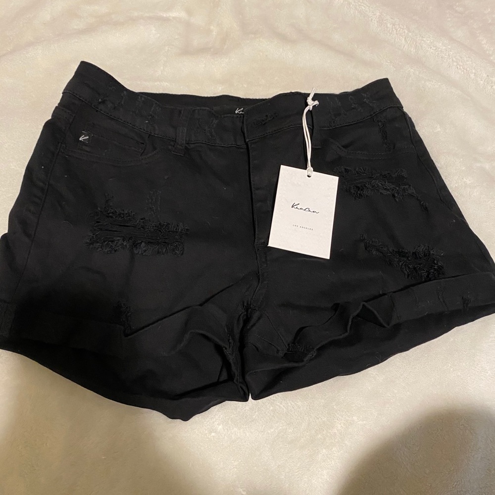 Black jean shorts